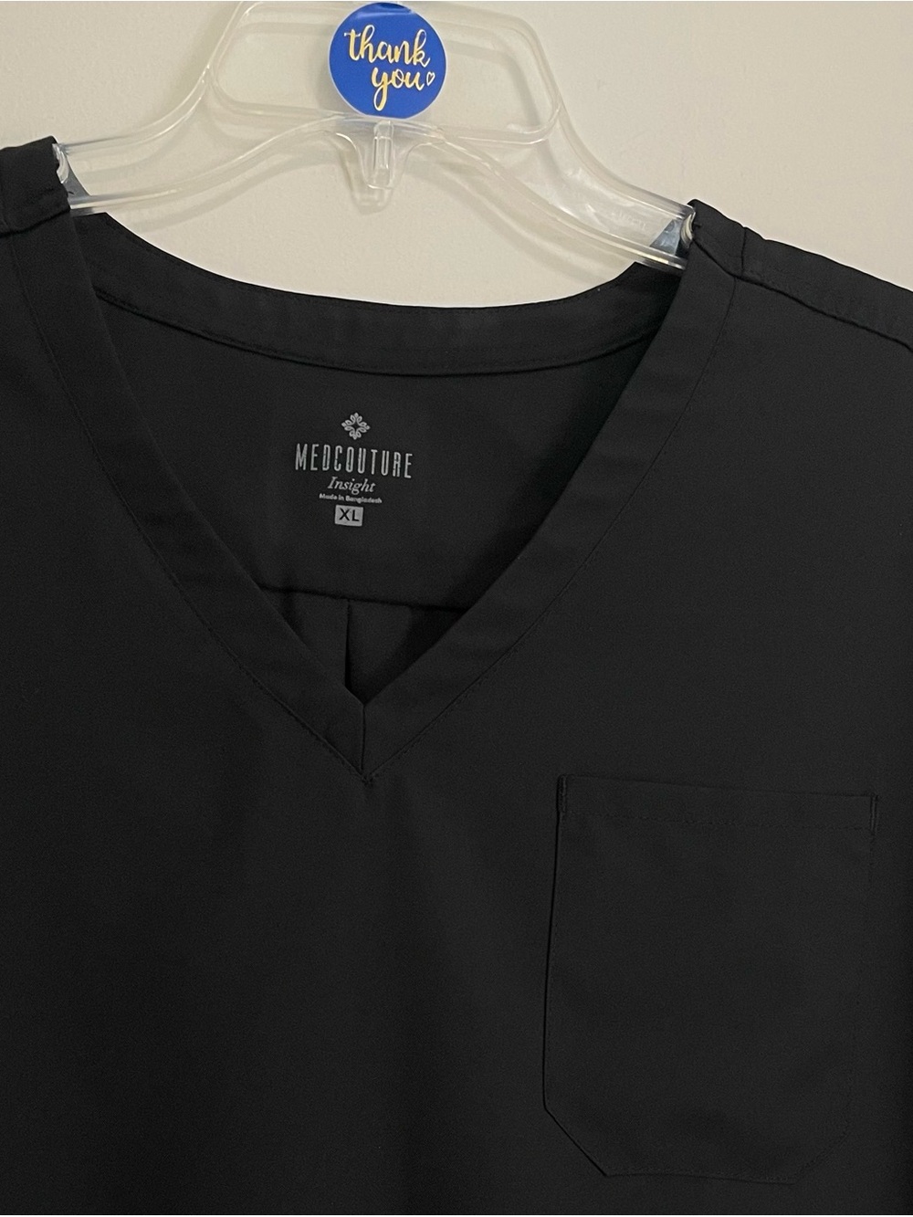 Med Couture  V-Neck Scrub Top - Black~ Size XL Medical Staff - Picture 6 of 7